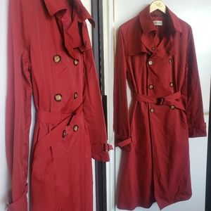 🇨🇦 Vintage Red Belted Trench Coat